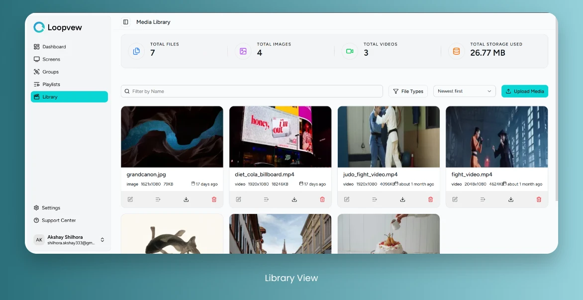 Loopvew Cloud Signage Library Overview.